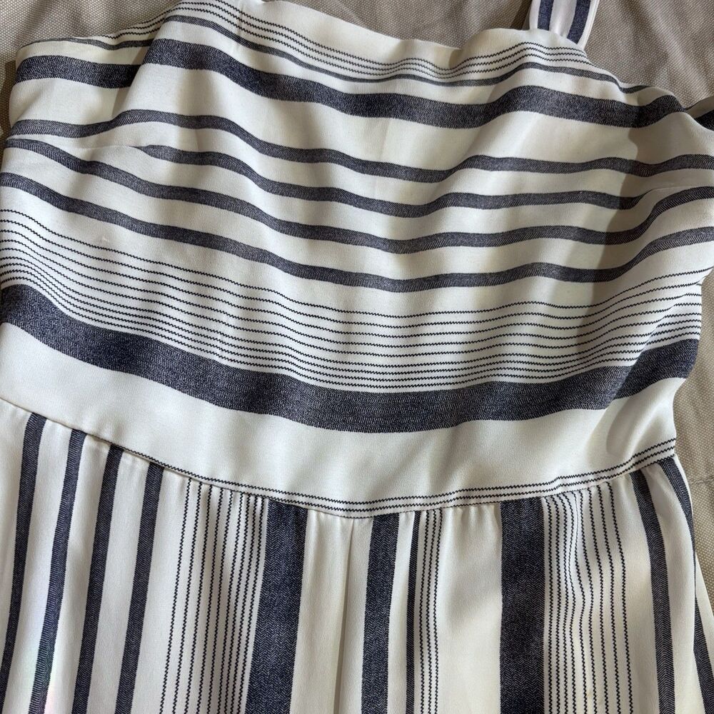 Japna navy Striped Sleeveless Smocked wide leg Jumpsuit M‎ coastal beach Resort - Picture 6 of 8